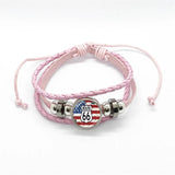 Bracelet en cuir Johnny Hallyday - Rose route 66 15 modèles | Johnny Hallyday Fanclub