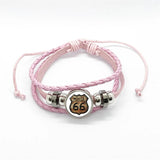 Bracelet en cuir Johnny Hallyday - Rose route 66 15 modèles | Johnny Hallyday Fanclub