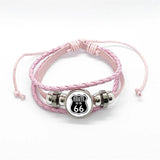 Bracelet en cuir Johnny Hallyday - Rose route 66 15 modèles | Johnny Hallyday Fanclub