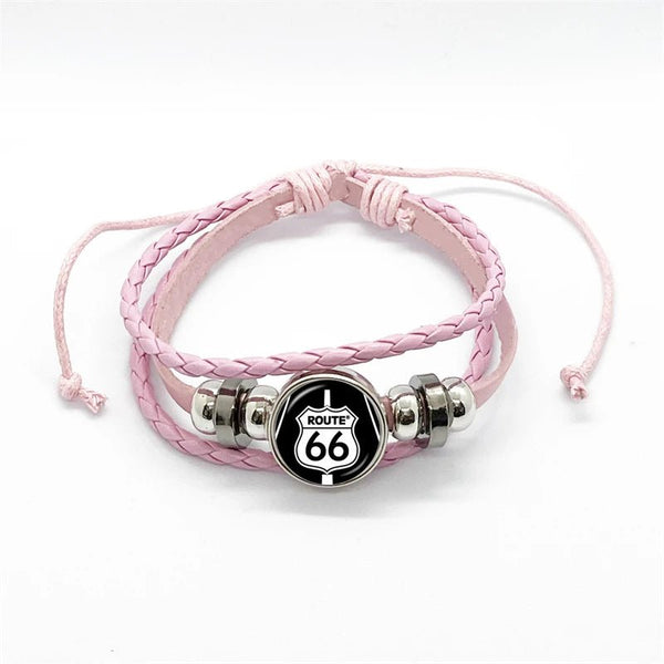 Bracelet en cuir Johnny Hallyday - Rose route 66 15 modèles | Johnny Hallyday Fanclub