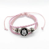 Bracelet en cuir Johnny Hallyday - Rose route 66 15 modèles | Johnny Hallyday Fanclub