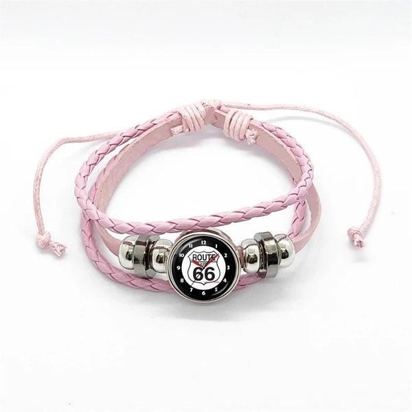 Bracelet en cuir Johnny Hallyday - Rose route 66 15 modèles | Johnny Hallyday Fanclub