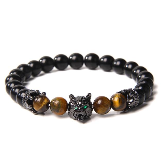 Bracelet en cuir Johnny Hallyday - Loup