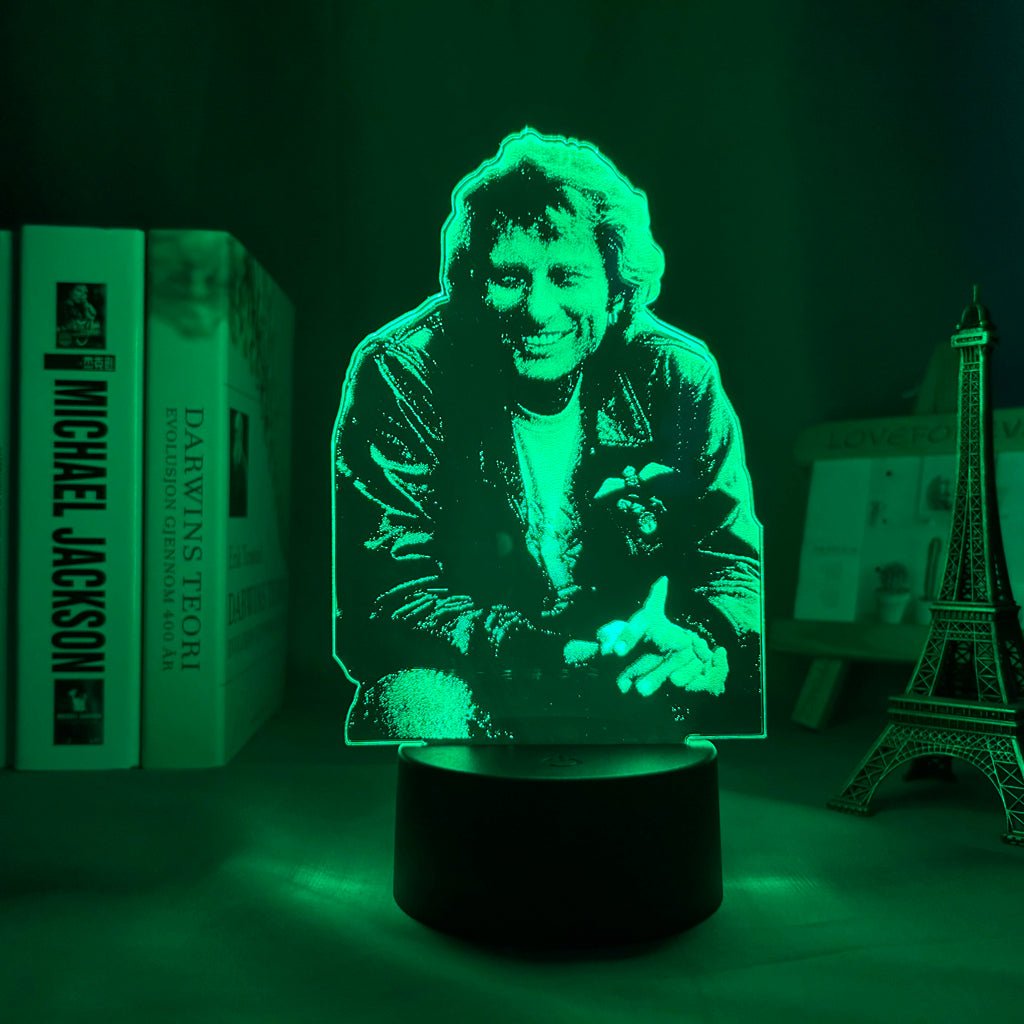 Lampe LED Décorative Johnny Hallyday - Noir, Style Art Déco, Alimentation électrique, Neuf