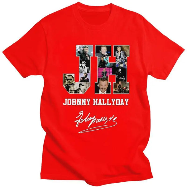 Tee-shirt en coton Johnny Hallyday - JH 7 couleurs
