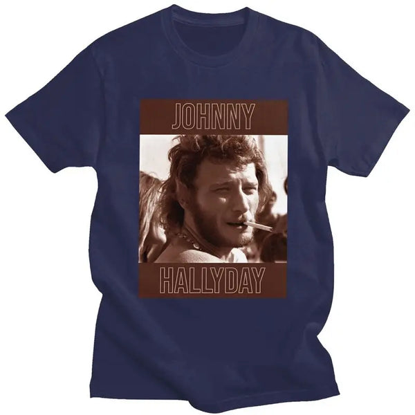 Tee-shirt en coton Johnny Hallyday - Esprit rebelle 9 couleurs