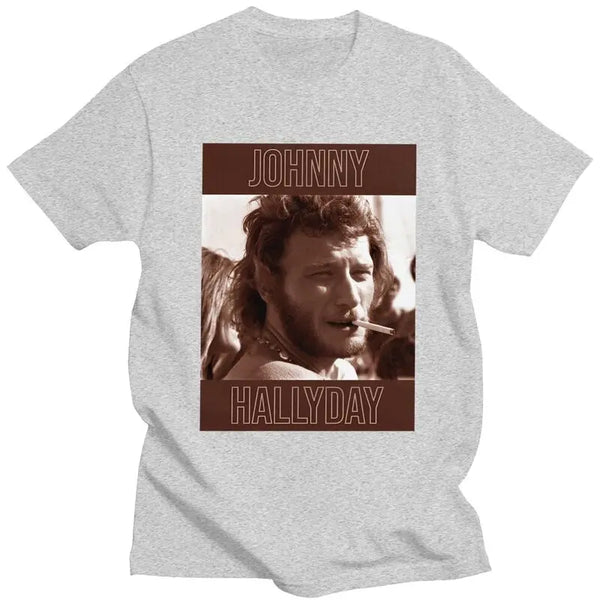 Tee-shirt en coton Johnny Hallyday - Esprit rebelle 9 couleurs