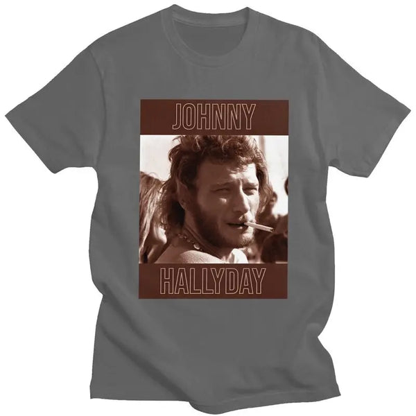 Tee-shirt en coton Johnny Hallyday - Esprit rebelle 9 couleurs