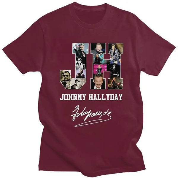 Tee-shirt en coton Johnny Hallyday - JH 7 couleurs