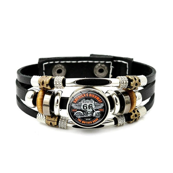 Bracelet en cuir Johnny Hallyday - Photo route 66 12 modèles | Johnny Hallyday Fanclub