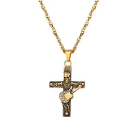 Collier pendentif Johnny Hallyday - Croix squelette | Johnny Hallyday Fanclub