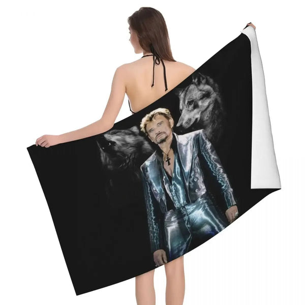 Serviette de bain Johnny Hallyday 18 modèles - 80 cm x 130 cm | Johnny Hallyday Fanclub