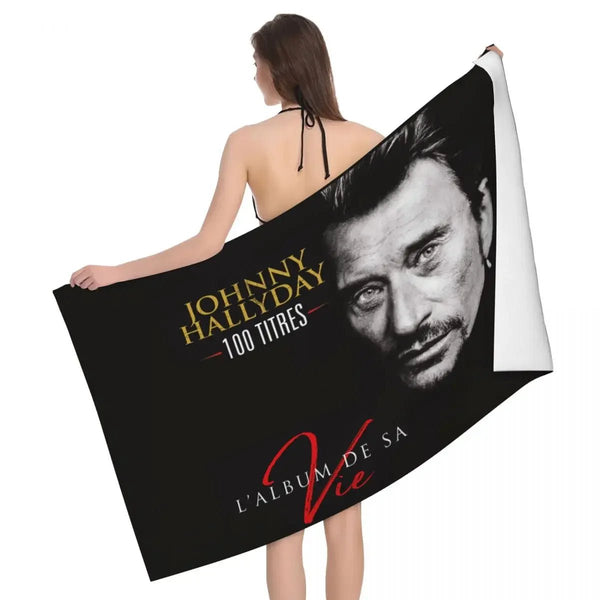 Serviette de bain Johnny Hallyday 18 modèles - 80 cm x 130 cm | Johnny Hallyday Fanclub