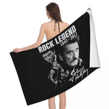 Serviette de bain Johnny Hallyday 18 modèles - 80 cm x 130 cm | Johnny Hallyday Fanclub