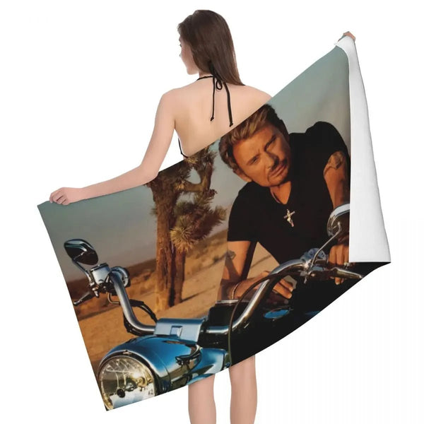 Serviette de bain Johnny Hallyday 18 modèles - 80 cm x 130 cm | Johnny Hallyday Fanclub