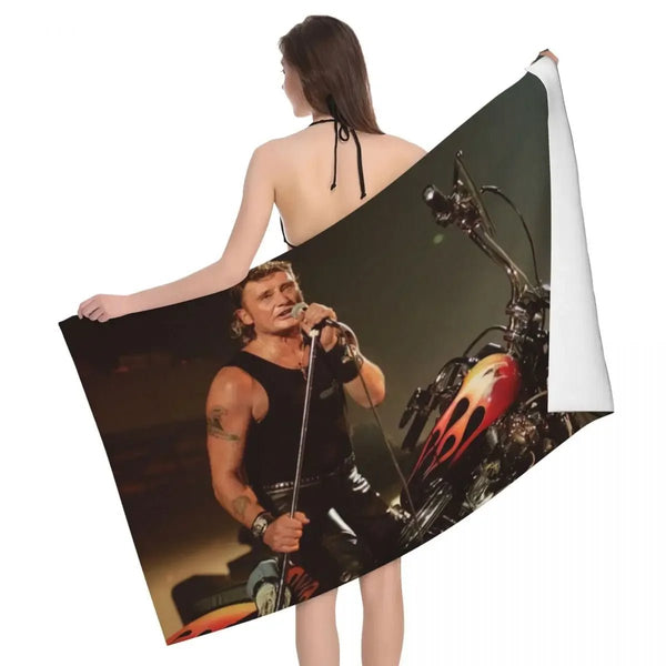 Serviette de bain Johnny Hallyday 18 modèles - 80 cm x 130 cm | Johnny Hallyday Fanclub