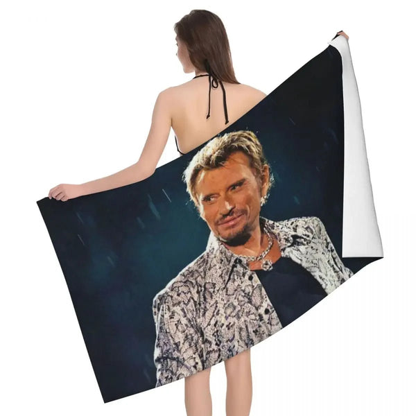 Serviette de bain Johnny Hallyday 18 modèles - 80 cm x 130 cm | Johnny Hallyday Fanclub