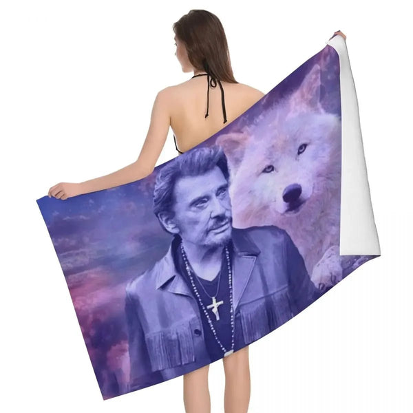 Serviette de bain Johnny Hallyday 18 modèles - 80 cm x 130 cm | Johnny Hallyday Fanclub