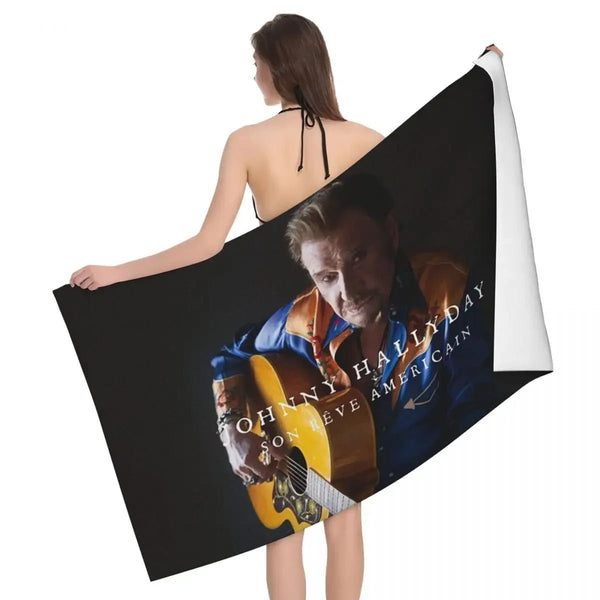 Serviette de bain Johnny Hallyday 18 modèles - 80 cm x 130 cm | Johnny Hallyday Fanclub