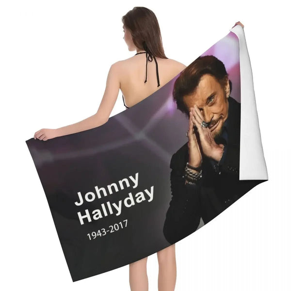 Serviette de bain Johnny Hallyday 18 modèles - 80 cm x 130 cm | Johnny Hallyday Fanclub