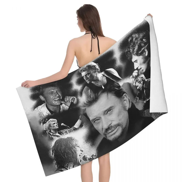 Serviette de bain Johnny Hallyday 18 modèles - 80 cm x 130 cm | Johnny Hallyday Fanclub