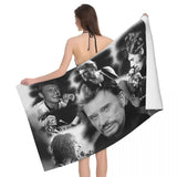 Serviette de bain Johnny Hallyday 18 modèles - 80 cm x 130 cm | Johnny Hallyday Fanclub