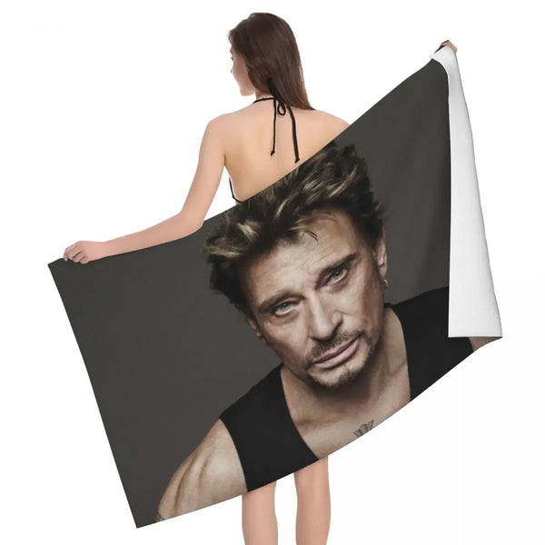 Serviette de bain Johnny Hallyday 18 modèles - 80 cm x 130 cm | Johnny Hallyday Fanclub