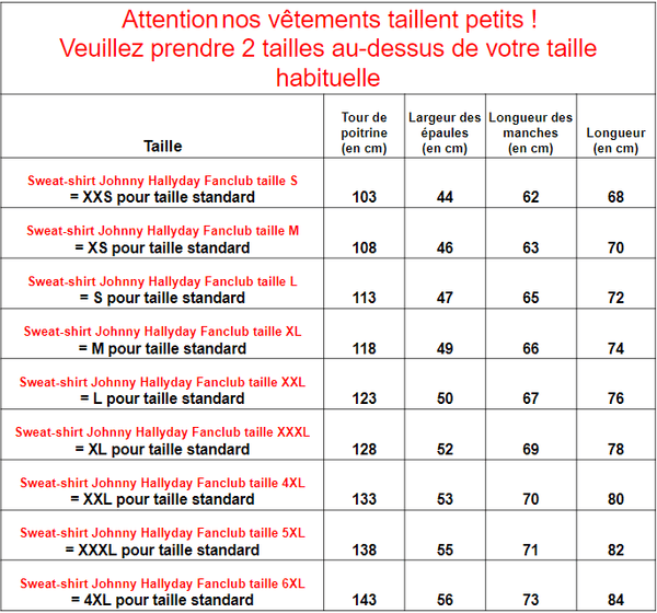 Sweat-shirt Johnny Hallyday 24 | Johnny Hallyday Fanclub