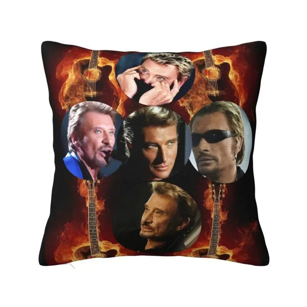 Taie d'oreiller carrée Johnny Hallyday 6 modèles | Johnny Hallyday Fanclub
