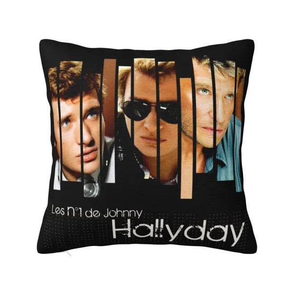 Taie d'oreiller carrée Johnny Hallyday 6 modèles | Johnny Hallyday Fanclub