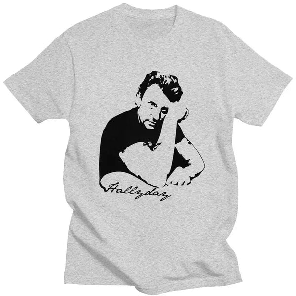 Tee-shirt en coton Johnny Hallyday 2 2 couleurs | Johnny Hallyday Fanclub