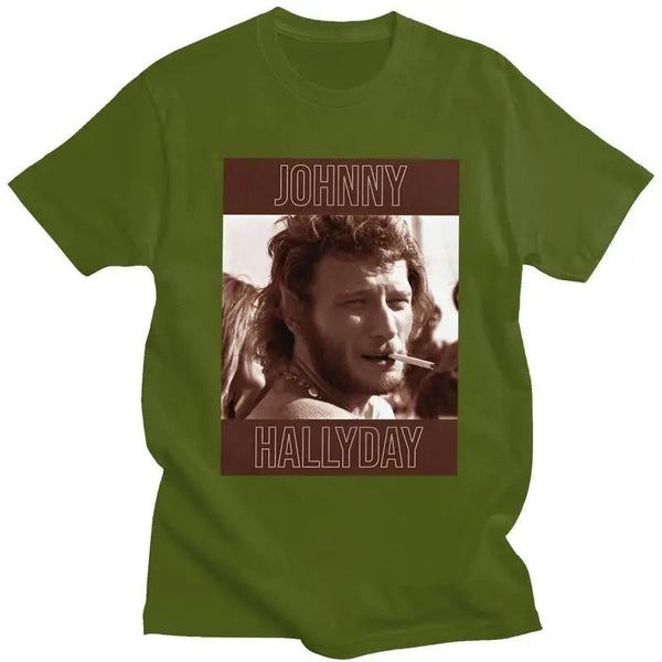 Tee-shirt en coton Johnny Hallyday - Esprit rebelle 9 couleurs | Johnny Hallyday Fanclub
