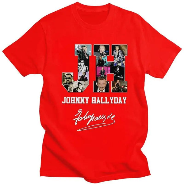 Tee-shirt en coton Johnny Hallyday - JH 7 couleurs | Johnny Hallyday Fanclub