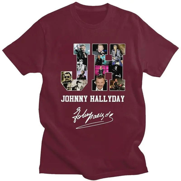 Tee-shirt en coton Johnny Hallyday - JH 7 couleurs | Johnny Hallyday Fanclub