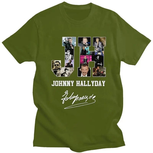 Tee-shirt en coton Johnny Hallyday - JH 7 couleurs | Johnny Hallyday Fanclub