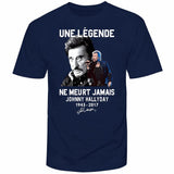 Tee - shirt en coton Johnny Hallyday - Une légende ne meurt jamais 5 couleurs | Johnny Hallyday Fanclub