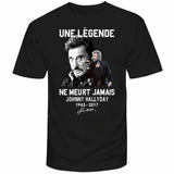 Tee - shirt en coton Johnny Hallyday - Une légende ne meurt jamais 5 couleurs | Johnny Hallyday Fanclub