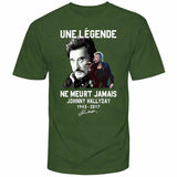 Tee - shirt en coton Johnny Hallyday - Une légende ne meurt jamais 5 couleurs | Johnny Hallyday Fanclub