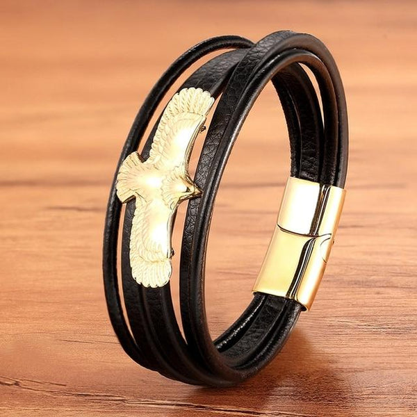 Bracelet en cuir Johnny Hallyday - Aigle 2 modèles | Johnny Hallyday Fanclub