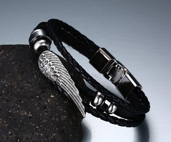 Bracelet en cuir Johnny Hallyday - Aile d'ange | Johnny Hallyday Fanclub