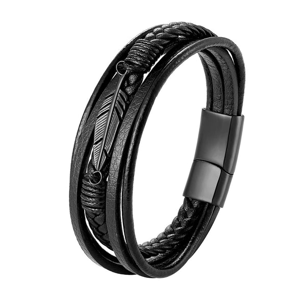 Bracelet en cuir Johnny Hallyday - Plume | Johnny Hallyday Fanclub
