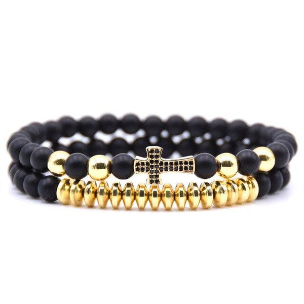 Bracelet Perle Johnny Hallyday - Croix | Johnny Hallyday Fanclub