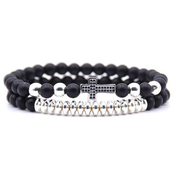 Bracelet Perle Johnny Hallyday - Croix | Johnny Hallyday Fanclub