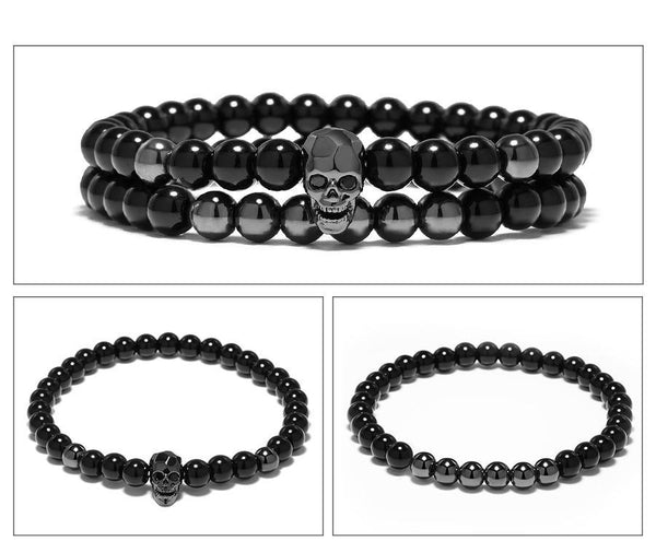 Bracelet Perle Johnny Hallyday - Tête de mort | Johnny Hallyday Fanclub