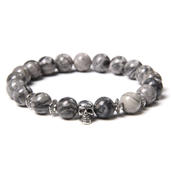 Bracelet Perle Johnny Hallyday - Tête de mort 18 modèles | Johnny Hallyday Fanclub