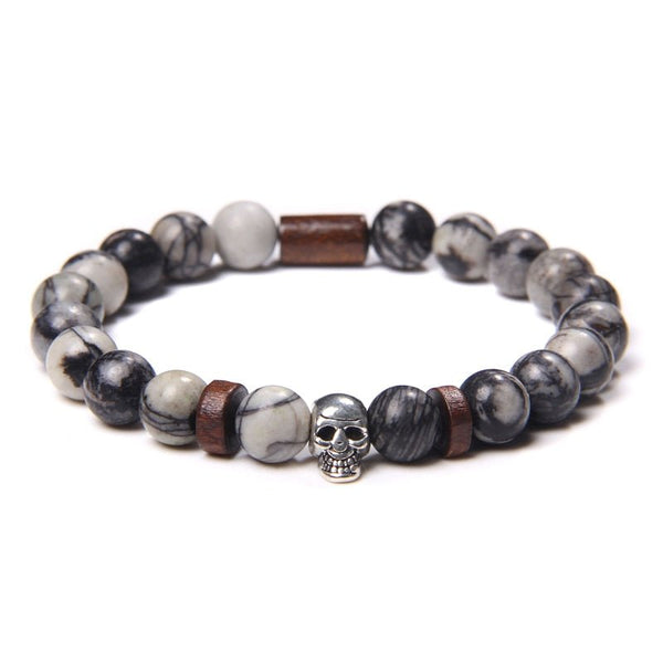 Bracelet Perle Johnny Hallyday - Tête de mort 18 modèles | Johnny Hallyday Fanclub