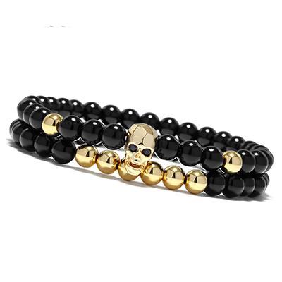 Bracelet Perle Johnny Hallyday - Tête de mort | Johnny Hallyday Fanclub