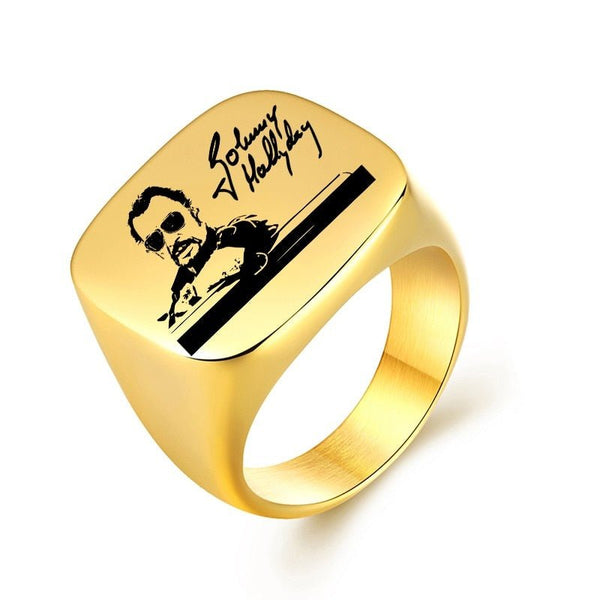 Chevalière Johnny Hallyday - Signature 13 modèles or | Johnny Hallyday Fanclub