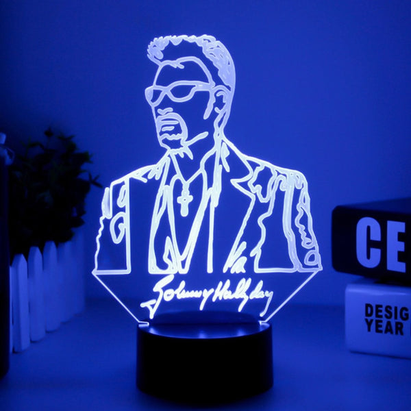 Lampe LED Johnny Hallyday #1 - 7 couleurs | Johnny Hallyday Fanclub