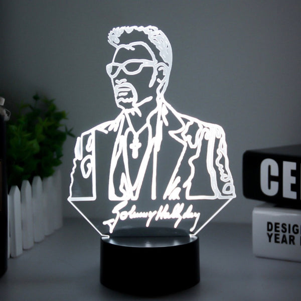 Lampe LED Johnny Hallyday #1 - 7 couleurs | Johnny Hallyday Fanclub